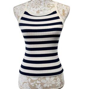 Perfect White Tee Size Small Navy Blue White Stripe Strappy Tank Top Beach